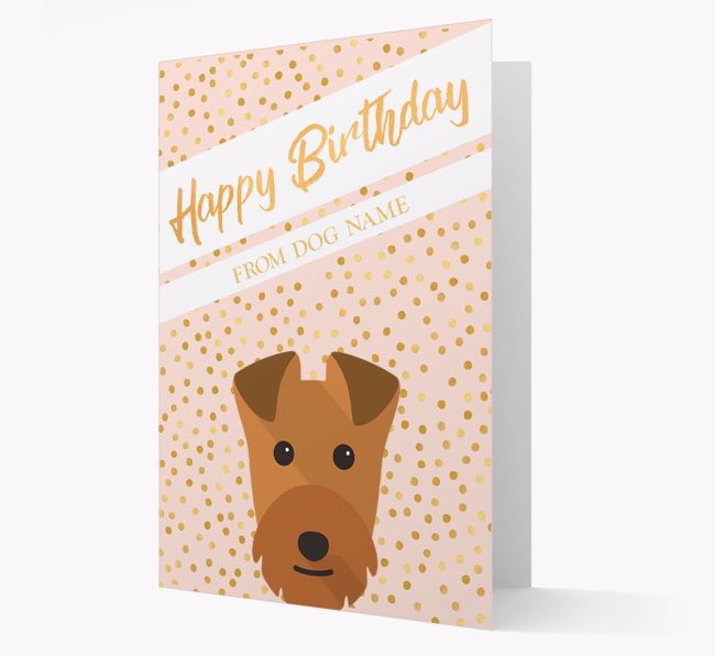 Personalized 'Happy Birthday' Gold Detail {breedFullName} Card